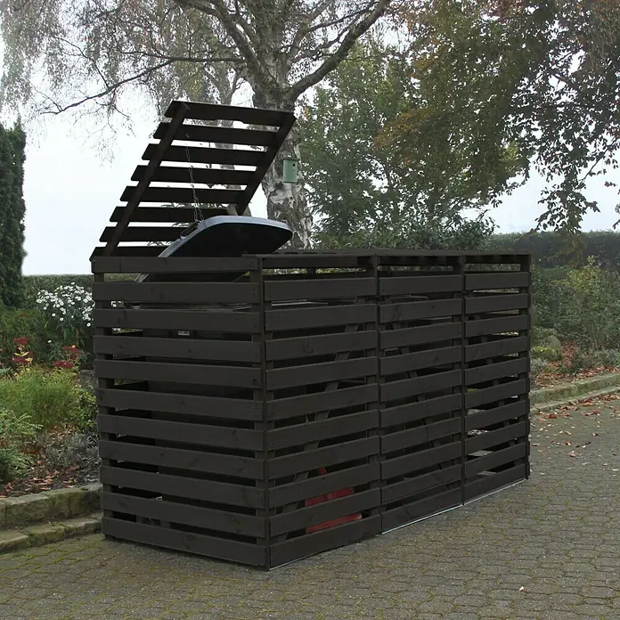 Promadino Mülltonnenbox Variov - 92 x 219 x 122 cm, Anthrazit - Stimmungsaufnahme