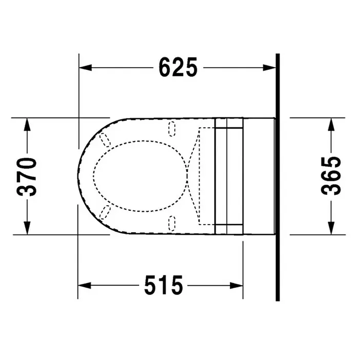 Duravit Darling New Wand-WC Typ 1 - Mit Spülrand, Mit schmutzabweisender Glasur, Spülform: Tief, WC Abgang: Waagerecht, Weiß