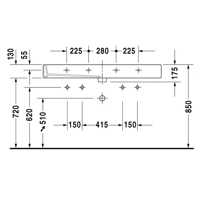 Duravit Vero Doppelwaschtisch - 120 x 47 cm, Mit schmutzabweisender Glasur, Hahnloch: Mitte, Mit Überlauf, Weiß, Ungeschliffen