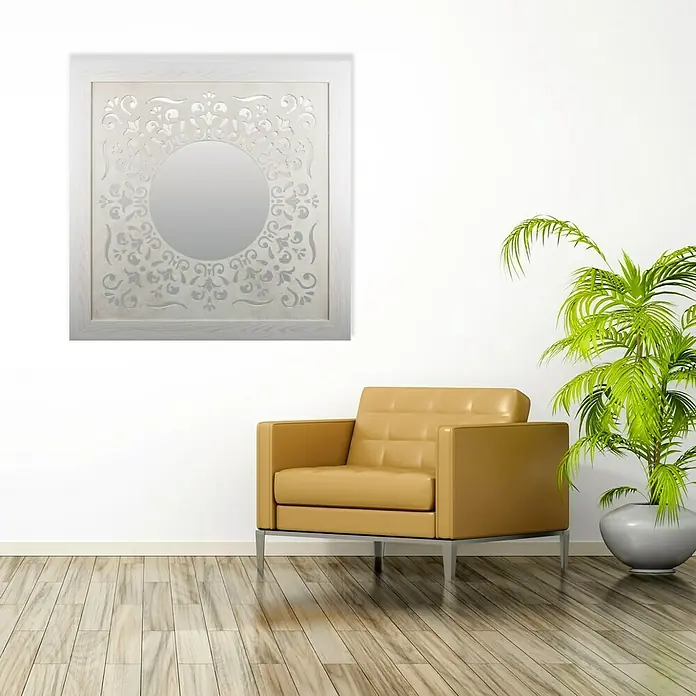 Espejo Vector serie 7020 - 90 x 90 cm, Blanco