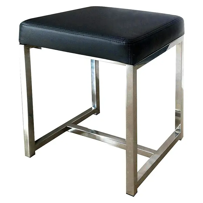 Camargue Badhocker Berkay - 28,5 x 30 x 45 cm, Schwarz/Chrom