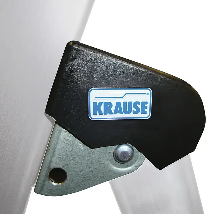 Krause Monto Stufenstehleiter Solido - Arbeitshöhe: 2,85 m, Anzahl Tritte: 4 Stufen, Tiefe Stufen: 80 mm, Aluminium - Detailaufnahme