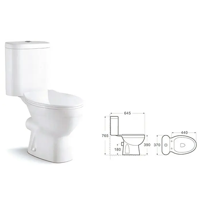 Sanotechnik Stand-WC-Set - WC Abgang: Waagerecht, Weiß