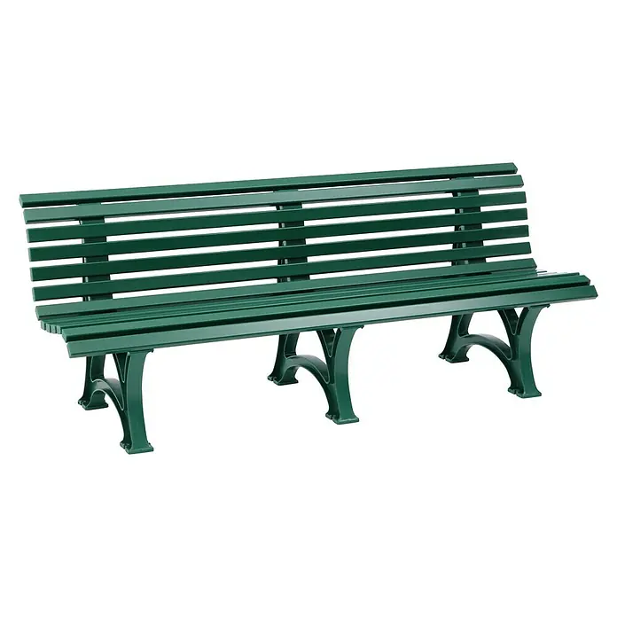 Blome Gartenbank Borkum - 200 cm, PVC, Moosgrün - Vorderansicht
