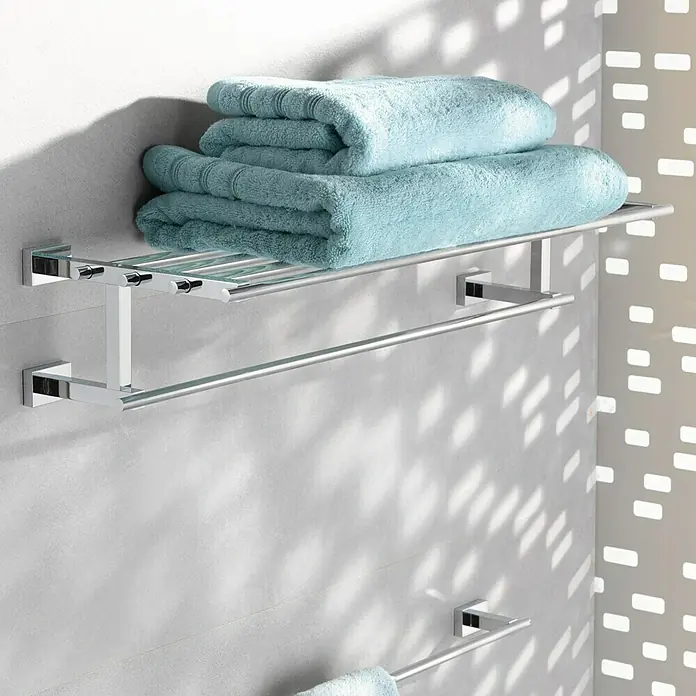 Grohe Essentials Cube Toallero multi - Con bandeja, Cromo, Brillante