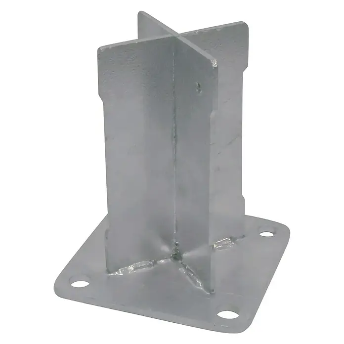 Nortene Base para poste Basfix Floor - Efecto aluminio