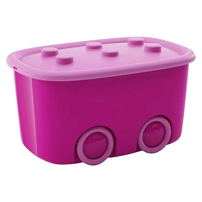 Keter Kutija za pohranu na kotačićima Funny Box - D x Š x V: 32 x 58 x 38,5 cm, Plastika, Boja poklopca: Roze boje