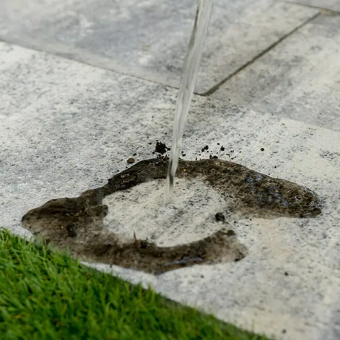 EHL Terrassenplatte Protect - Weiß/Anthrazit nuanciert, 60 x 30 x 5 cm, Beton - Linke Seitenansicht