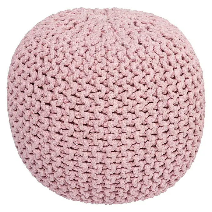 Puf Tricot - Rosa, Ø x Al: 42 x 40 cm