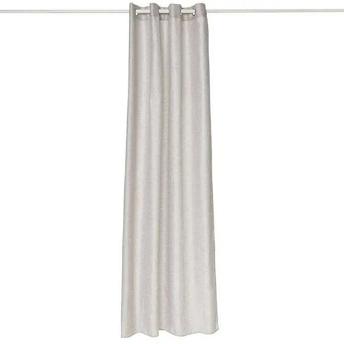 Cortina con ollaos Amanda - 140 x 250 cm, 100% poliéster, Blanco