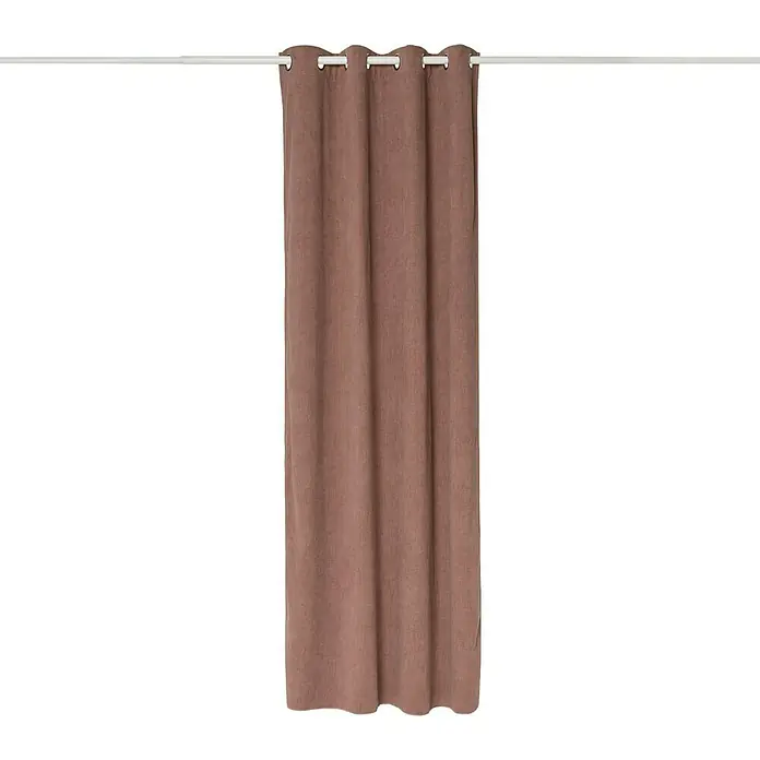 Cortina con ollaos Derby - 140 x 270 cm, 100% poliéster, Rosa