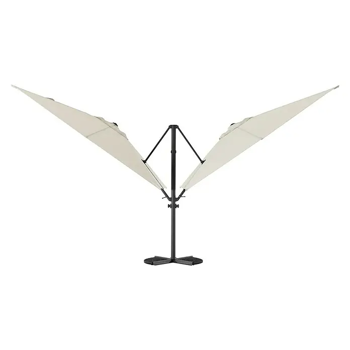 Sunfun Parasol de jardín Doble Ligurien - Crudo, L x An: 289 x 288 cm