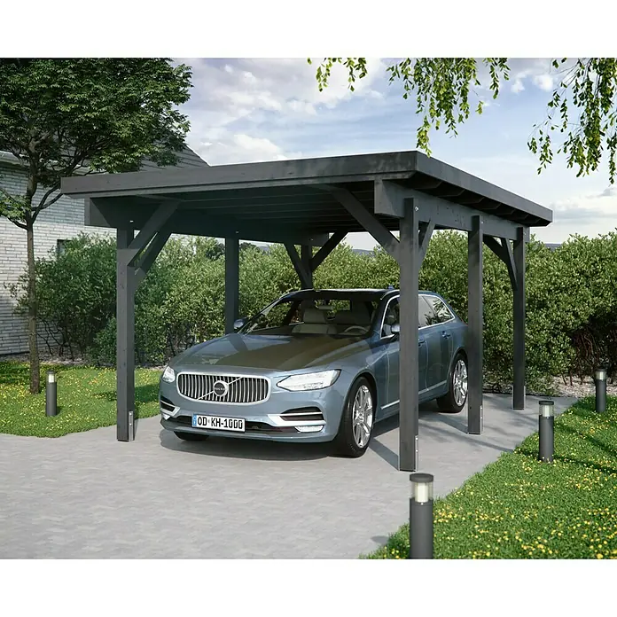 Carport KH 301 - 5,04 x 3,44 m, Einfahrtshöhe: 2,25 m, Anthrazit