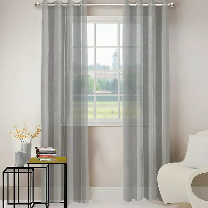 Visillo para ventana Ophelie - 140 x 250 cm, 100% poliéster, Gris