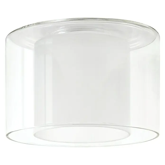 Paulmann DecoSystems Lampenschirm Twice - Ø x H: 10 x 7 cm, Transparent, Glas, Rund - Vorderansicht