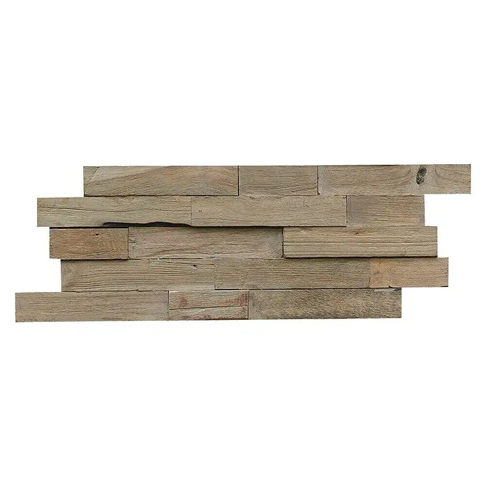 Indo Holzpaneel Indo 3D Wall Gun smoked - Teak, 500 x 200 x 10 mm, 10 Paneele - Ansicht von oben