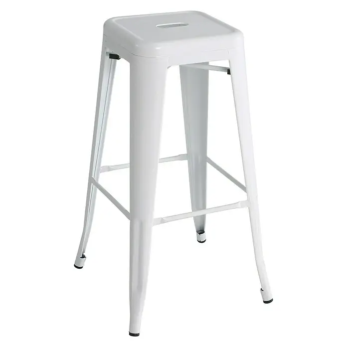 Taburete alto - L x An x Al: 43 x 43 x 76 cm, Blanco