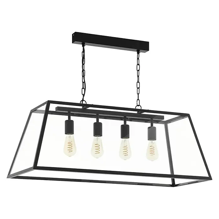 Eglo Pendelleuchte Amesbury 1 - L x B x H: 94,5 x 38 x 110 cm - Vorderansicht