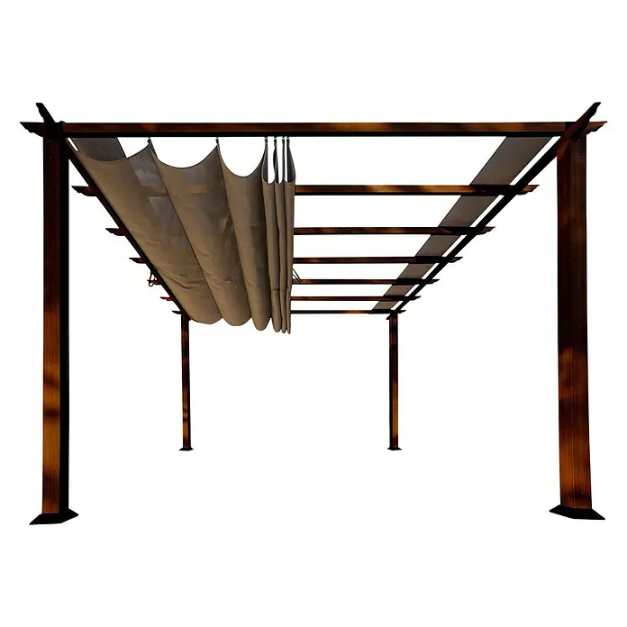 Paragon Outdoor Raffpavillon Florida - 350 x 350 cm, Dunkelbraun - Ansicht von unten
