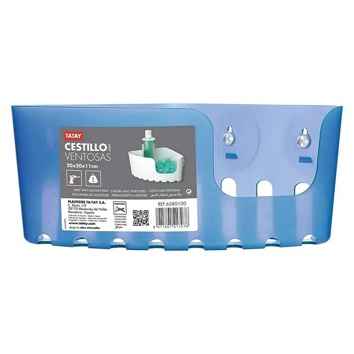 Tatay Cesta de baño angular Standard - 20 x 20 x 11 cm, Azul