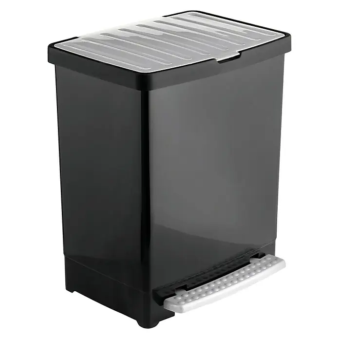 Tatay Cubo de la basura Reciclaje - 25 l, Negro, Rectangular, Plástico