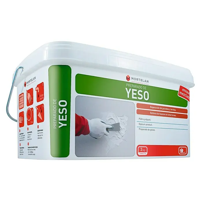 Gecol Pasta de yeso preparado Mortelan - 3 kg, Apto para: Placas de yeso laminado