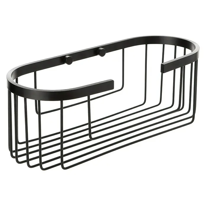 Tatay Aluminium Cesta de baño oval - 12 x 30 x 11,5 cm, Negro