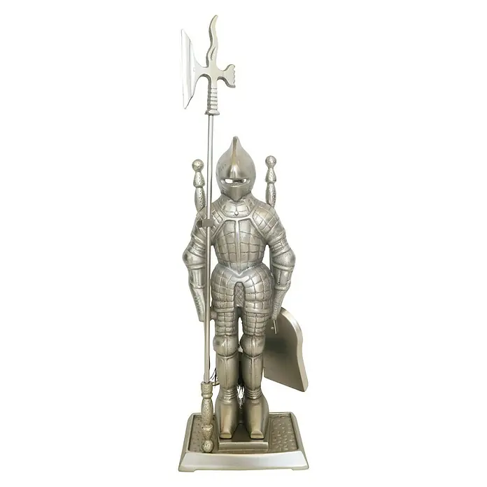 Kaminbesteck Knight - 4 -tlg., Silber, Höhe: 74 cm - Vorderansicht