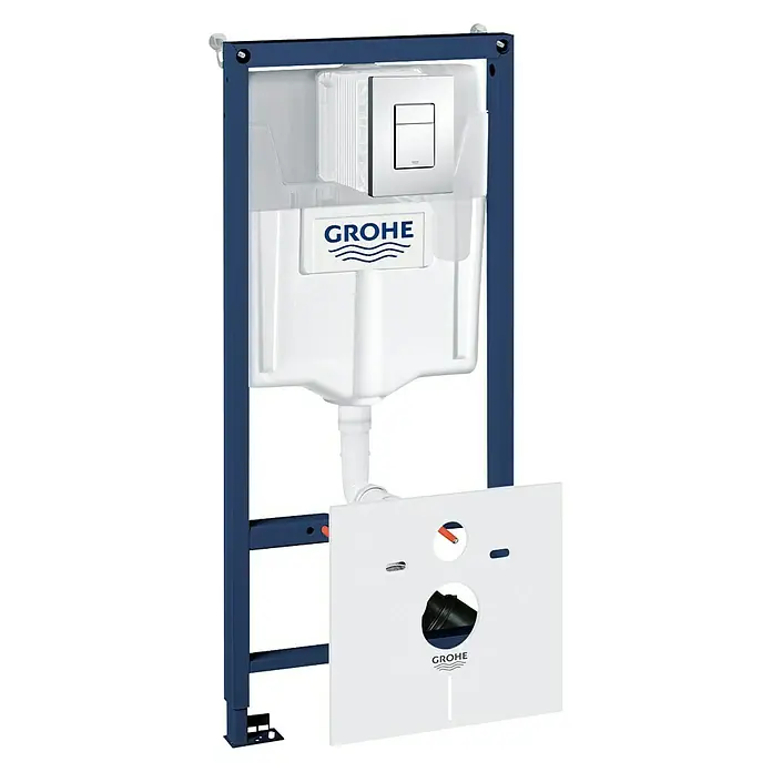 Grohe Rapid SL WC-Vorwandelement 5 in 1-Set - 16,5 x 50 x 113 cm, Pulverbeschichtet - Vorderansicht