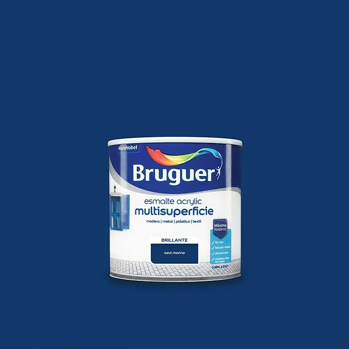 Bruguer Esmalte de color Acrylic multisuperficie - Azul marino, 250 ml, Brillante