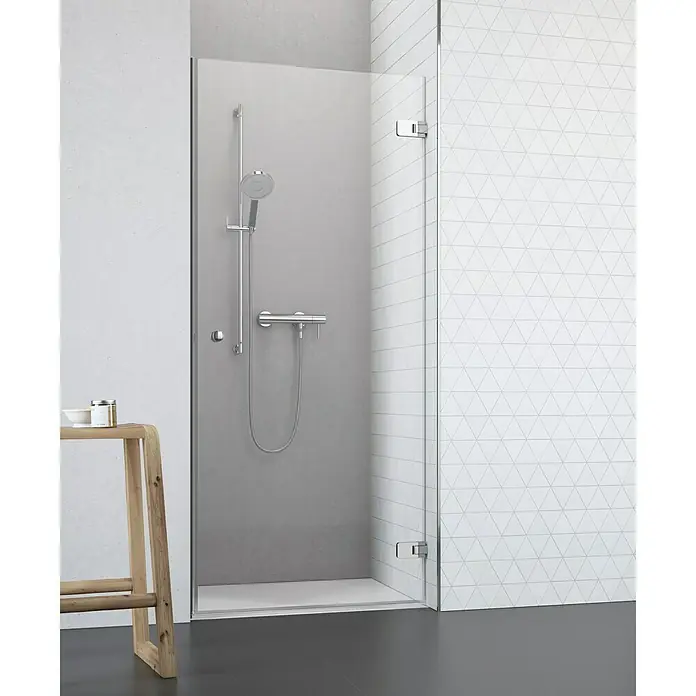 Camargue Air Nischendusche C23+C29 - 87,5 x 200 cm, Beschichtet, Stärke: 8 mm, Chrom - Vorderansicht