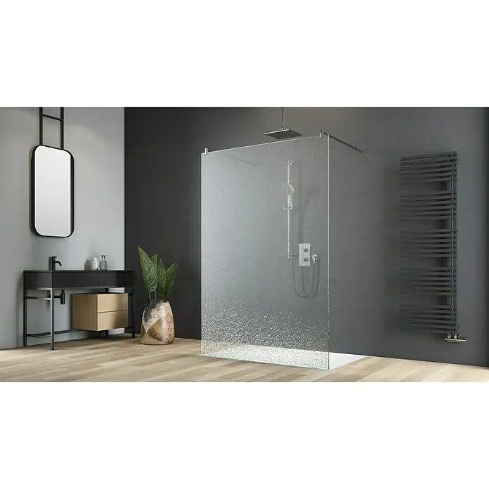 Camargue Tuš stijena Crash Glass - 115 x 200 cm, Premazano, Debljina: 12,8 mm - Živopisni prikaz