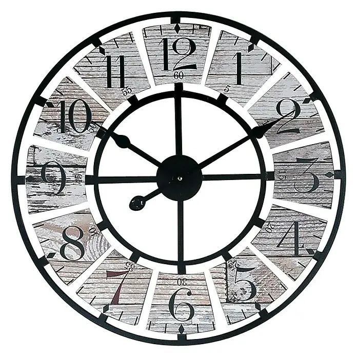 Wanduhr rund - Beige, Durchmesser: 60 cm - Vorderansicht