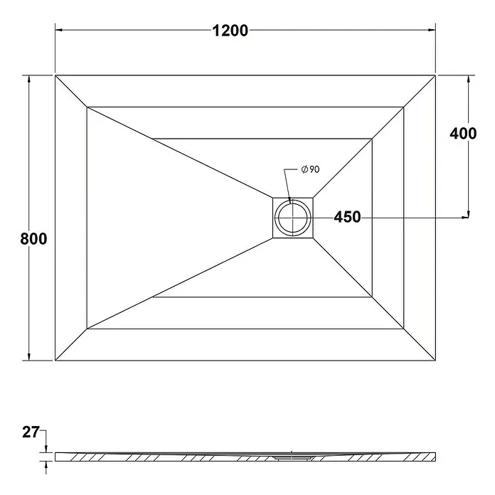 Ottofond Duschwanne Rosario - L x B: 120 x 80 cm, Verbundwerkstoff, Weiß
