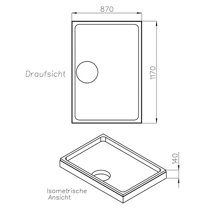 Ottofond Duschwannenträger Springs - 117 x 87 cm, Expandiertes Polystyrol, Weiß