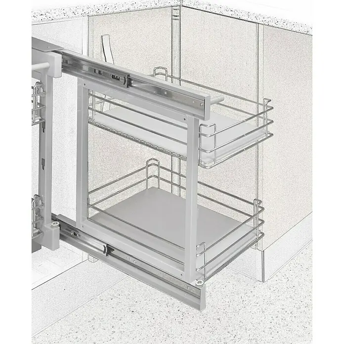 Estantería extraíble total - L x An x Al: 60 x 50 x 30 cm, Plateado
