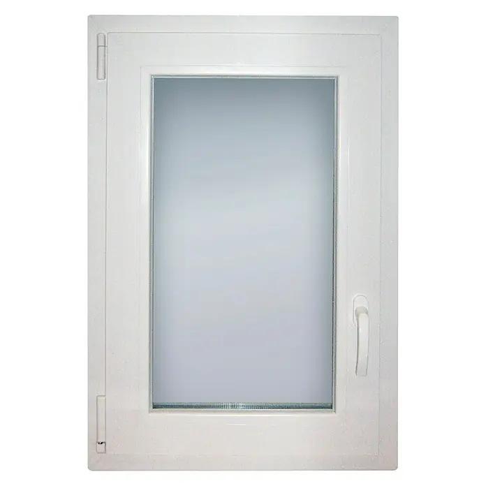 Solid Elements Set de ventana de PVC Practicable-Oscilobatiente - 60 x 90 cm, Izquierda, Blanco, Sin persiana - Vista frontal