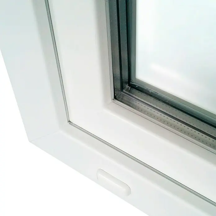 Ventana de PVC Practicable-Oscilobatiente - 75 x 75 cm, Apertura según normativa: Derecha, Blanco, Sin persiana - Primer plano