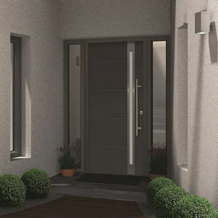 Splendoor Haustür Thermodoor SP30EA RC2 - 110 x 210 cm, DIN Anschlag: Rechts, Edel-Anthrazit - Stimmungsaufnahme
