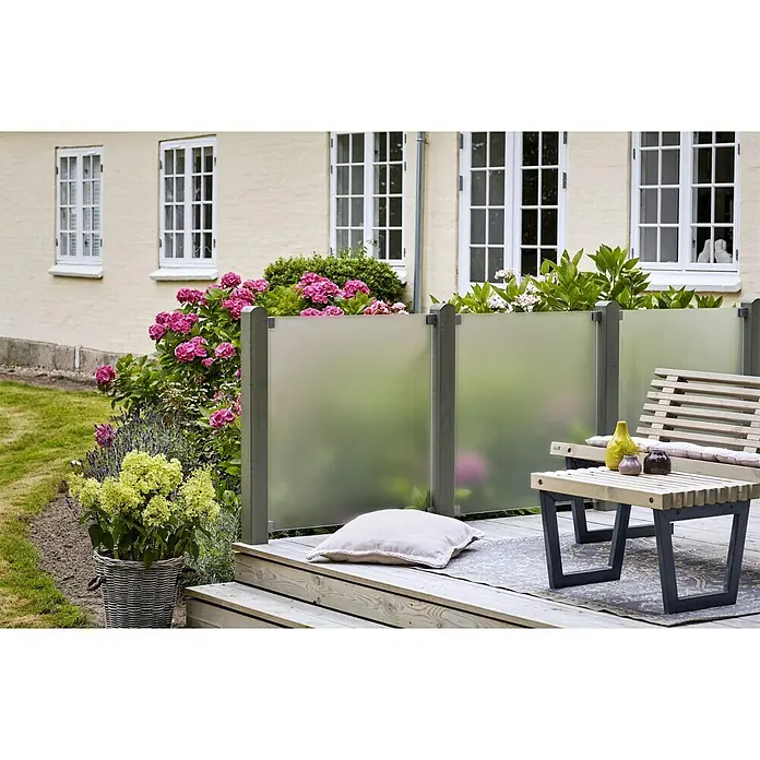 Plus Sichtschutzelement Futura II - 90 x 91 cm, Glas, Transparent - Stimmungsaufnahme