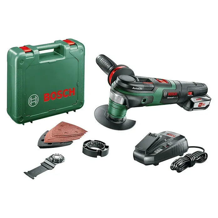 Bosch 18 V Power for All Akku-Multifunktionswerkzeug Advanced Multi 18 - 18 V, 1 Akku, 2,5 Ah, Leerlaufdrehzahl: 10.000 U/min - 20.000 U/min - Vorderansicht