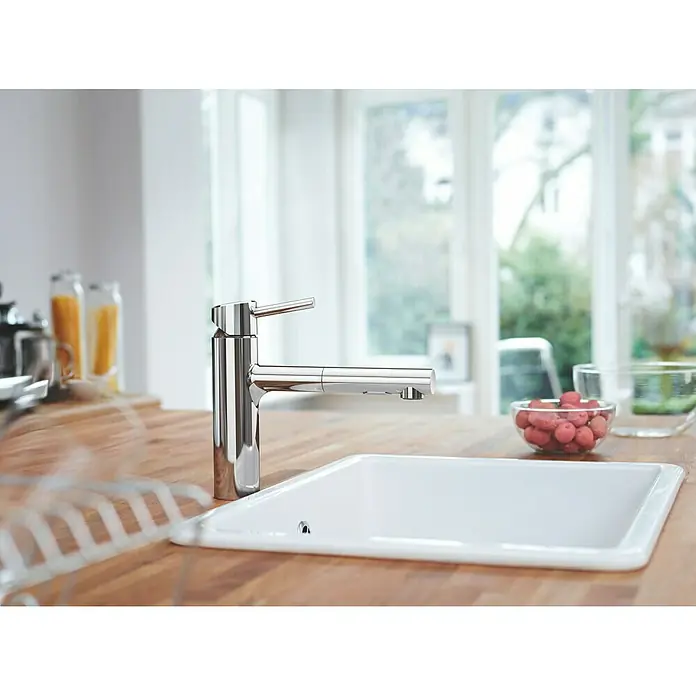 Grohe Concetto Spültischarmatur - Chrom, Glänzend, Ausziehbare Dual-Spülbrause - Stimmungsaufnahme