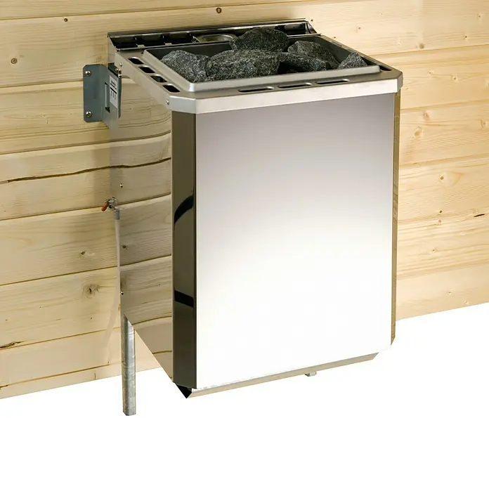 Weka Elementsauna Sara 1 - Mit 7,5 kW Bio-Ofen mit externer Steuerung, Material Tür: Ganzglas, 194 x 194 x 199 cm