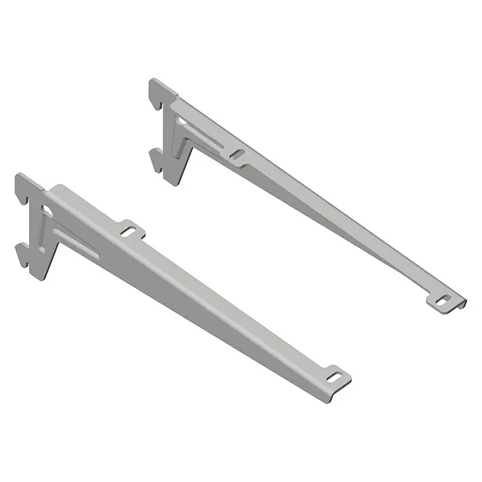 Element System Kutni nosač polica - Duljina: 23 cm, Bijelo-aluminij, Opteretivost: 55 kg, 1 par