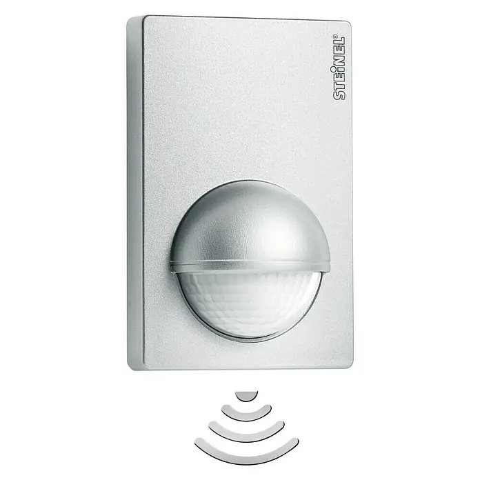 Steinel Infrarot-Bewegungsmelder IS 180-2 - Reichweite ca.: 12 m, 180 °, Inox-Look - Vorderansicht
