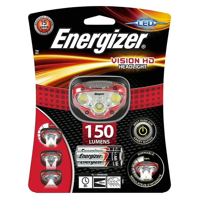 Energizer Linterna frontal LED - Cabezal iluminado orientable