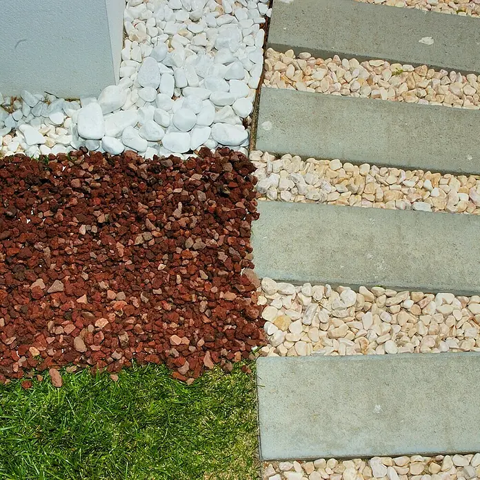 Piedras decorativas - Grano: 60 mm - 80 mm, Blanco, Contenido: 20 kg