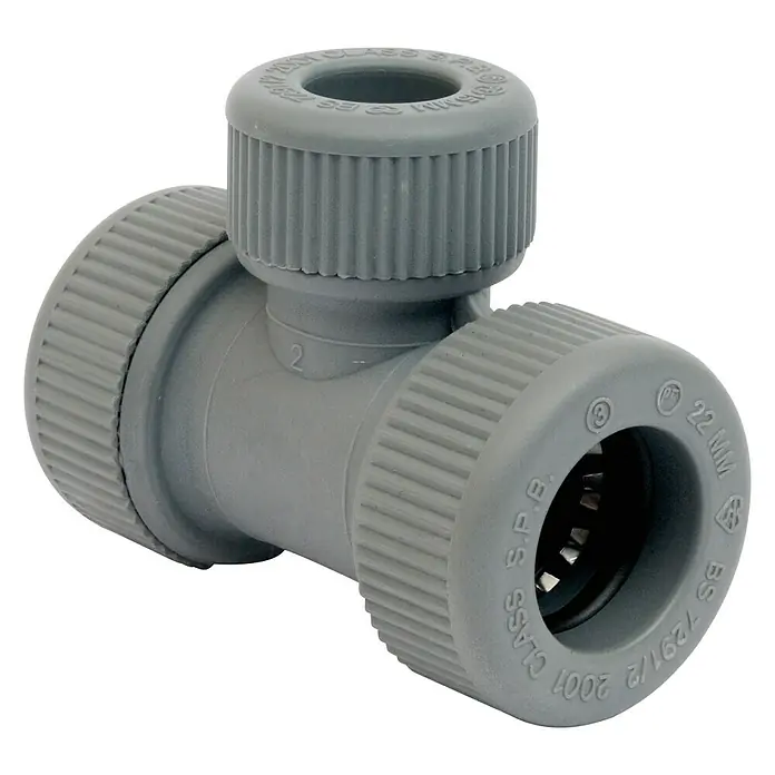 Pieza T reductora PB - 22 × 15 × 22 mm