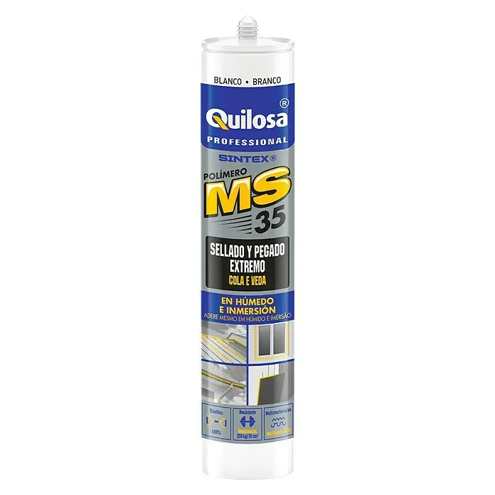 Quilosa Adhesivo y sellador Sintex MS 35 - Negro, 300 ml