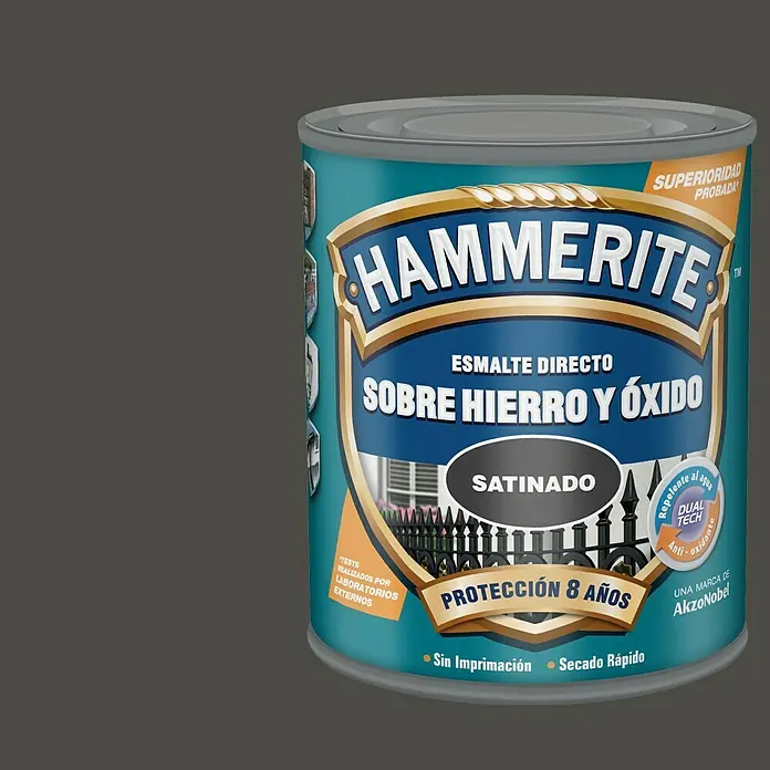 Hammerite Esmalte para metal Hierro y óxido - Negro, 2,5 l, Satinado
